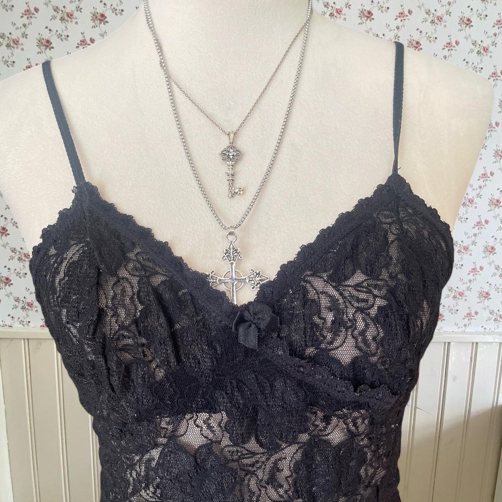 vintage black lace dress - Picture 2 of 5